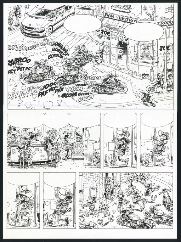 Planche noir et blanc, Joe Bar Team, Tome 5 (T.5),  BAR2