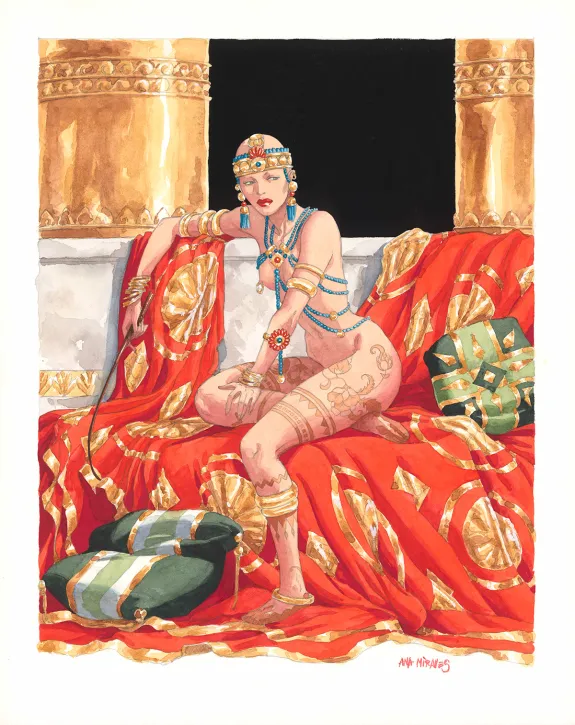 Illustration couleur, Djinn, Cycle India (T. 10-13), Ana Miralles