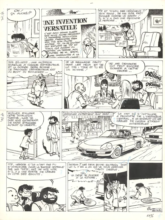 Black and white original page, Tif et Tondu, Coups durs (T.39),  Will