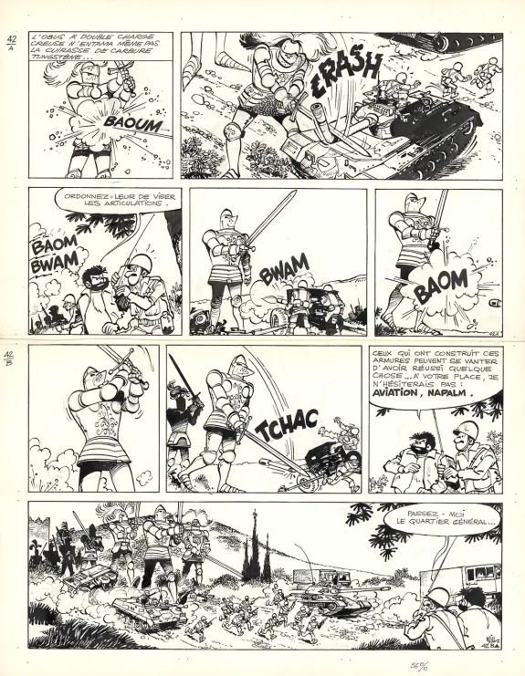 Black and white original page, Tif et Tondu, Un plan démoniaque (T.22),  Will