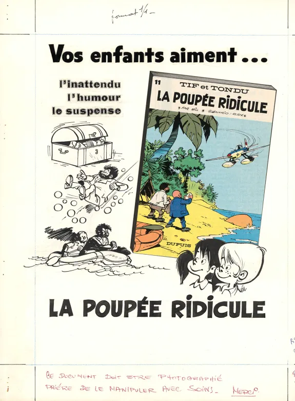 Black and white illustration, Tif et Tondu,  Will