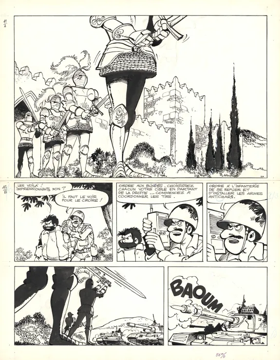 Black and white original page, Tif et Tondu, Un plan démoniaque (T.22),  Will