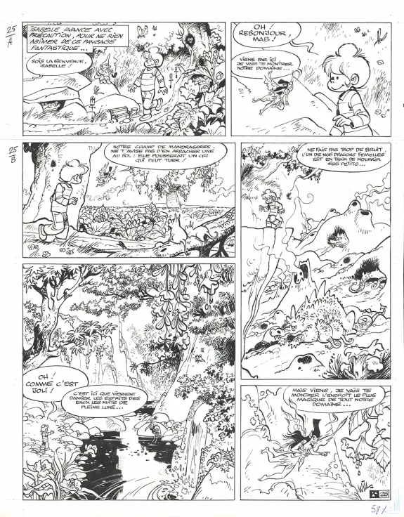 Planche noir et blanc, Isabelle, Le Sortilège des gâtines (T.10),  Will