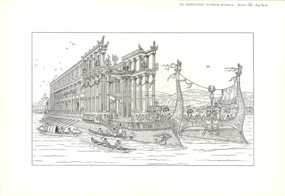 Illustration noir et blanc, Les Voyages d'Alix, La Marine Antique (T.2), Marc Henniquiau