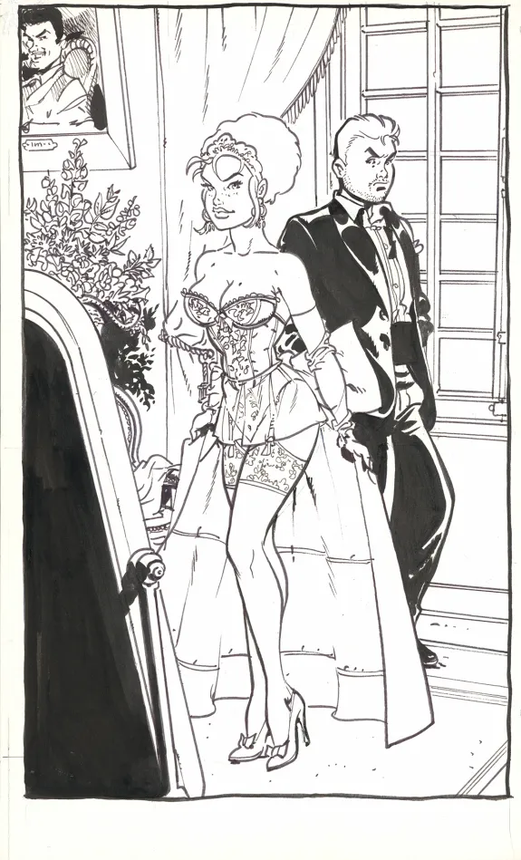 Black and white illustration, Double M, Félix Meynet