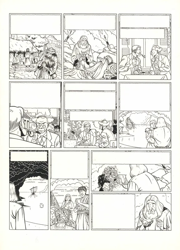 Planche noir et blanc, Blake et Mortimer, La Malédiction des trente deniers - Tome un (T.19), René Sterne
