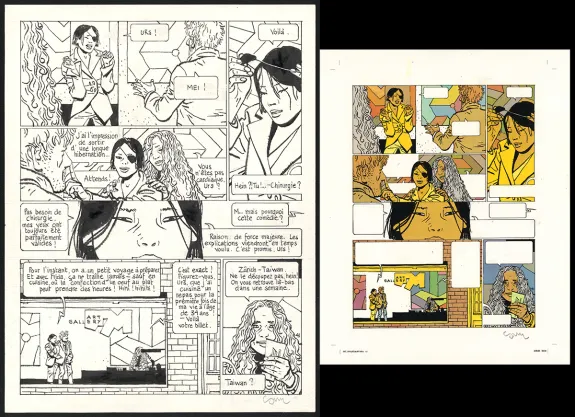 Black and white original page, Yiyun,  Cosey