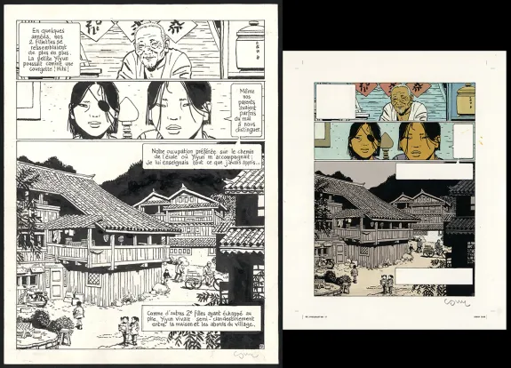 Black and white original page, Yiyun,  Cosey