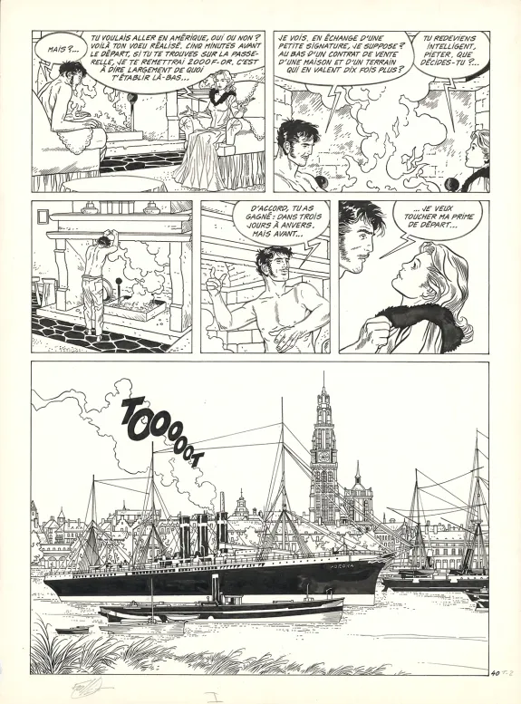 Planche noir et blanc, Les Maîtres de l'orge, Margrit, 1886 (T.2), Francis Vallès