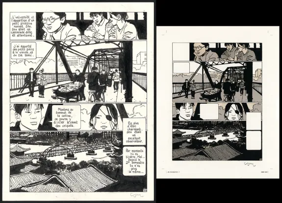 Black and white original page, Yiyun,  Cosey
