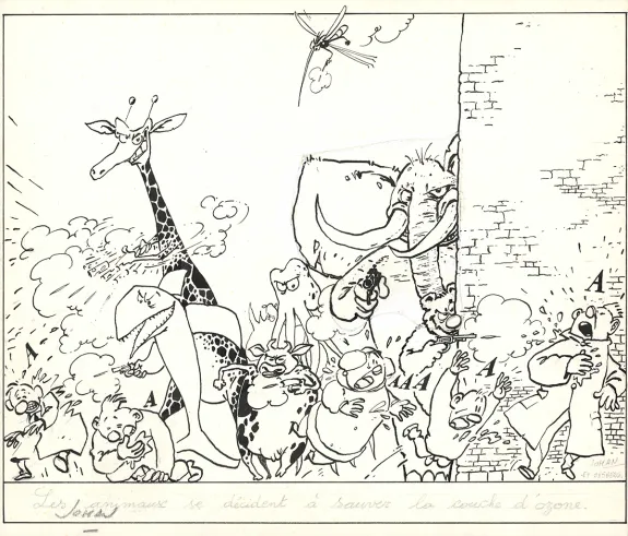 Illustration noir et blanc, La Vache, Johan De Moor