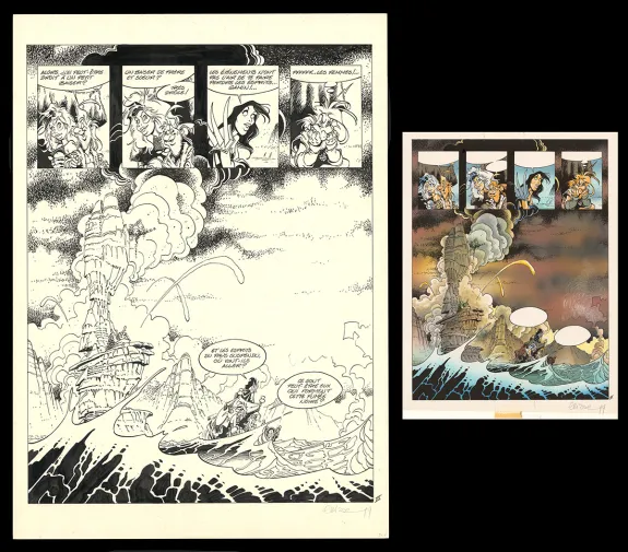 Planche noir et blanc, L'Épée de Cristal, L'épée de cristal - Intégrale,  Crisse