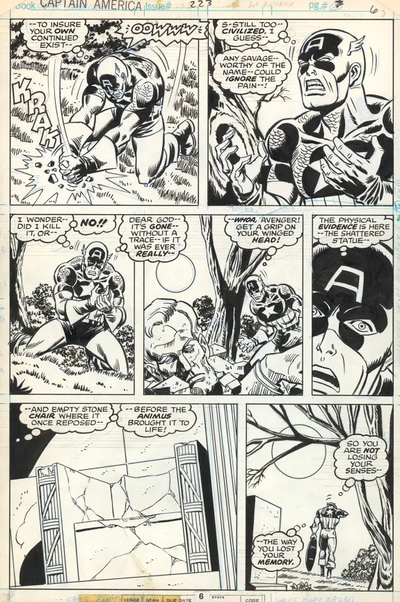 Planche noir et blanc, Captain America, Sal Buscema