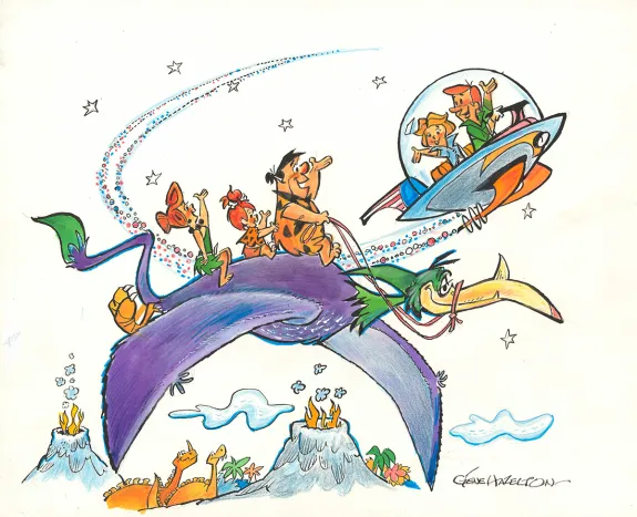 Illustration couleur, The Flintston - La Famille Pierrafeu, Gene Hazelton