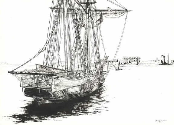 Illustration noir et blanc, Pirates de Barataria (Les), Franck Bonnet