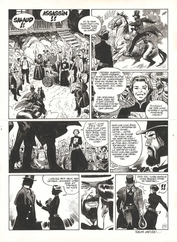 Planche noir et blanc, Undertaker, Mister Prairie (T.7), Ralph Meyer
