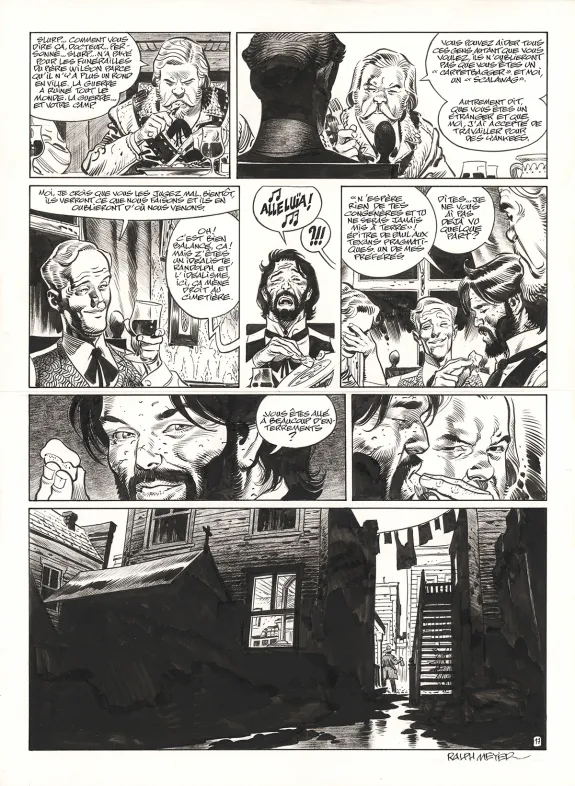 Planche noir et blanc, Undertaker, Mister Prairie (T.7), Ralph Meyer