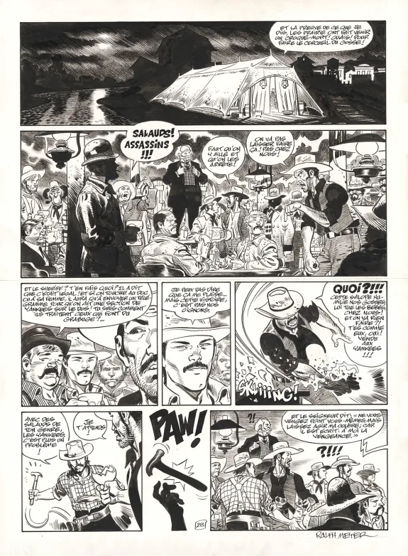 Planche noir et blanc, Undertaker, Mister Prairie (T.7), Ralph Meyer