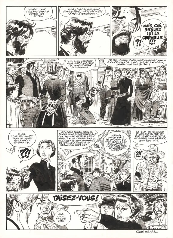 Black and white original page, Undertaker, Le Monde selon Oz (T.8), Ralph Meyer