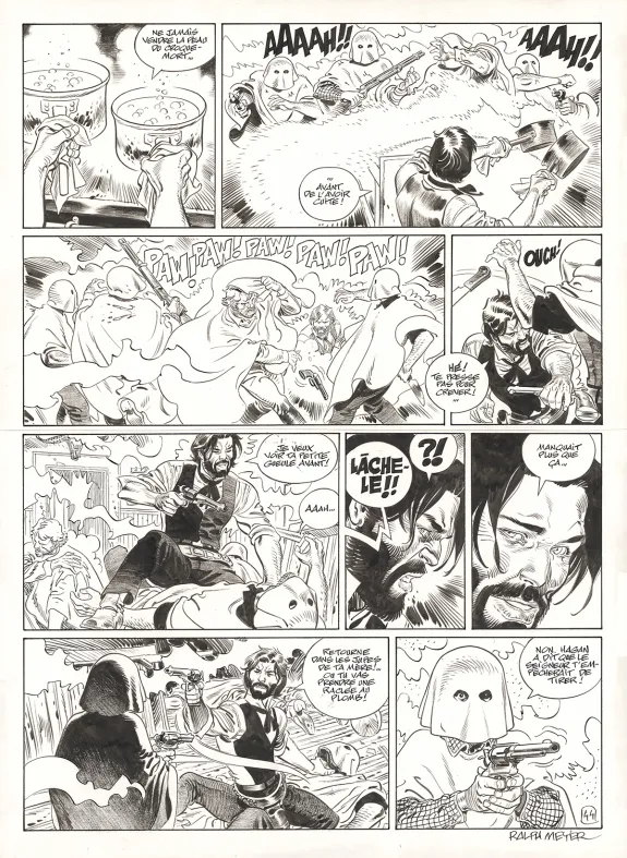 Black and white original page, Undertaker, Le Monde selon Oz (T.8), Ralph Meyer