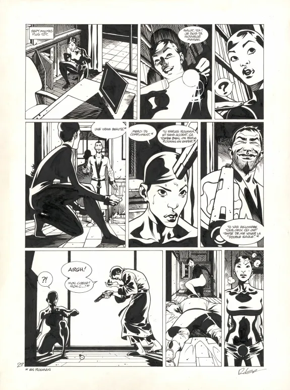 Black and white illustration, Jazz Maynard, Mélodie d'El Raval (T.2),  Roger