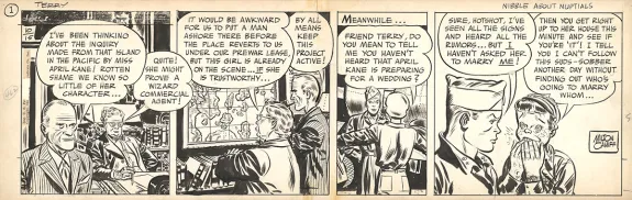 Planche noir et blanc, Terry and the Pirates, Milton Caniff