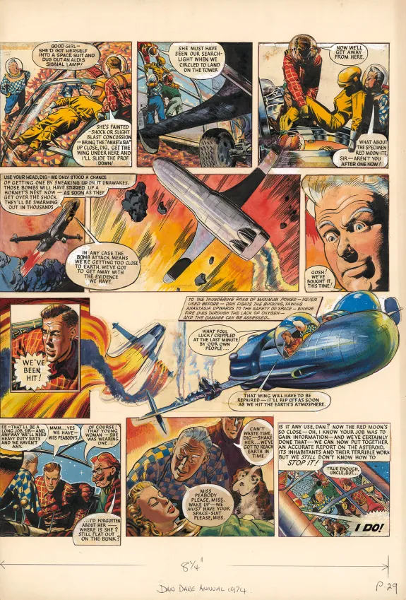 Planche couleur, Dan Dare Pilote du futur, The Red Moon Mystery, Frank Hampson