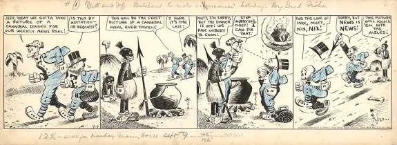 Planche noir et blanc, Mutt and Jeff, Bud Fisher