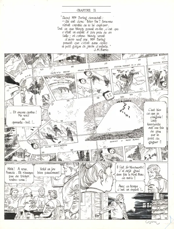 Planche noir et blanc, À la recherche de Peter Pan, Tome 1 (T.1),  Cosey