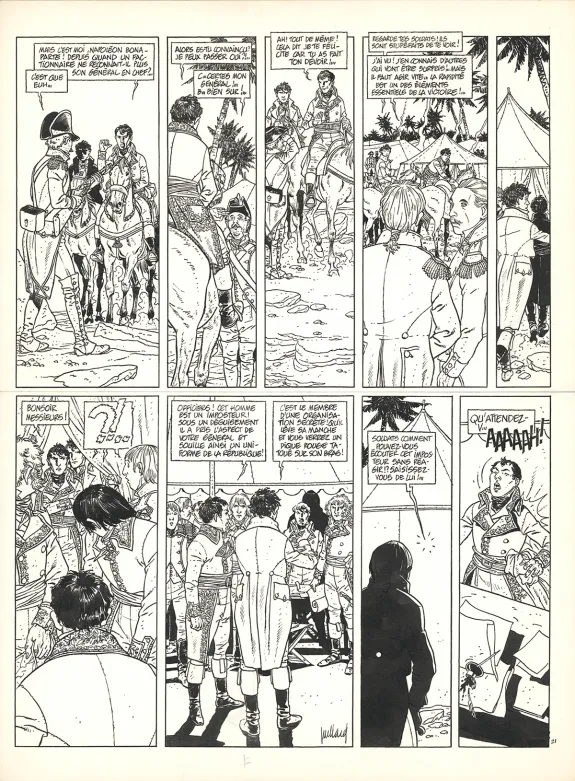 Black and white original page, Arno, L'Œil de Kéops (T.2), André Juillard