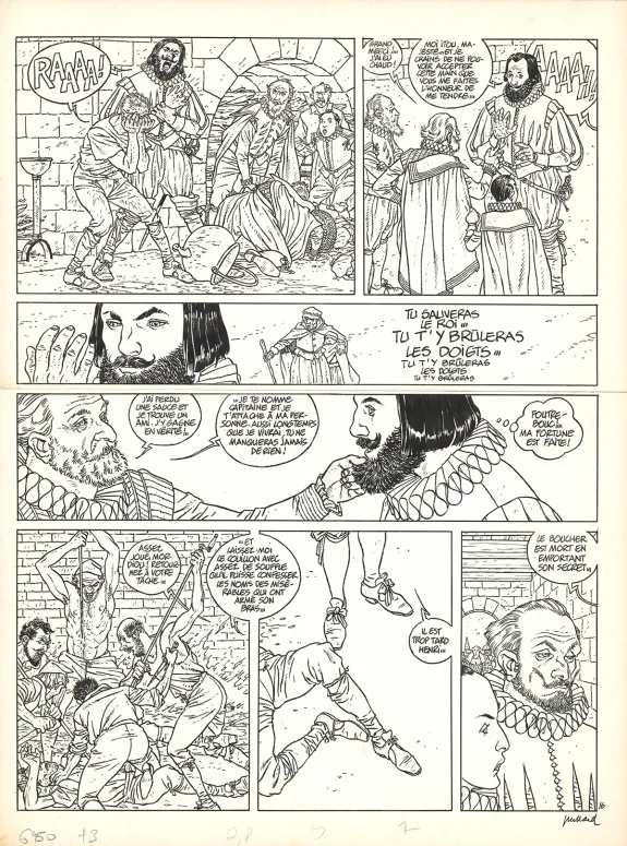 Planche noir et blanc, Les 7 Vies de l'Épervier, L'Arbre de Mai (T.3), André Juillard