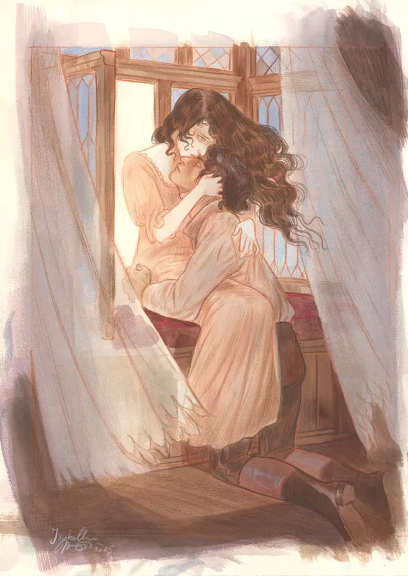 Colored illustration, Hurlevent (Wuthering Heights), Isabella Mazzanti