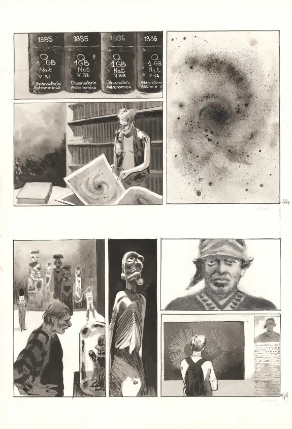 Planche noir et blanc, Au pied des étoiles, Emmanuel Lepage