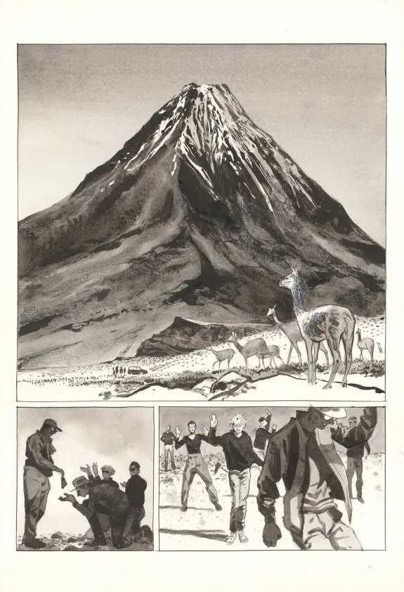 Planche noir et blanc, Au pied des étoiles, Emmanuel Lepage