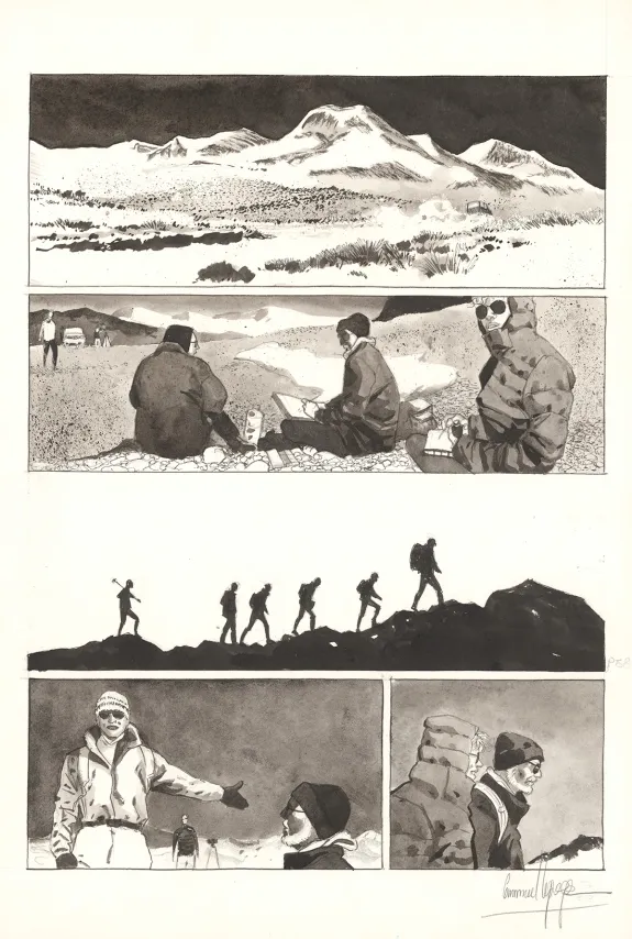 Planche noir et blanc, Au pied des étoiles, Emmanuel Lepage