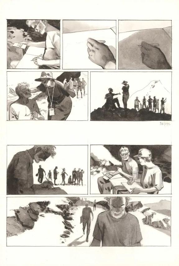 Planche noir et blanc, Au pied des étoiles, Emmanuel Lepage