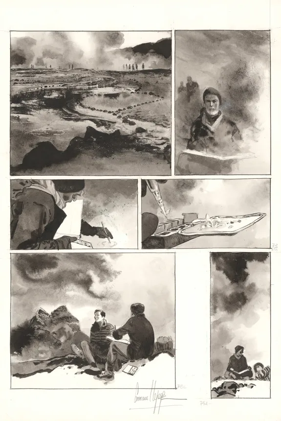 Planche noir et blanc, Au pied des étoiles, Emmanuel Lepage