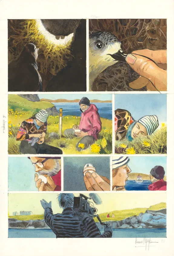 Colored original page, Danser avec le vent, Emmanuel Lepage