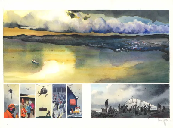 Colored original page, Danser avec le vent, Emmanuel Lepage