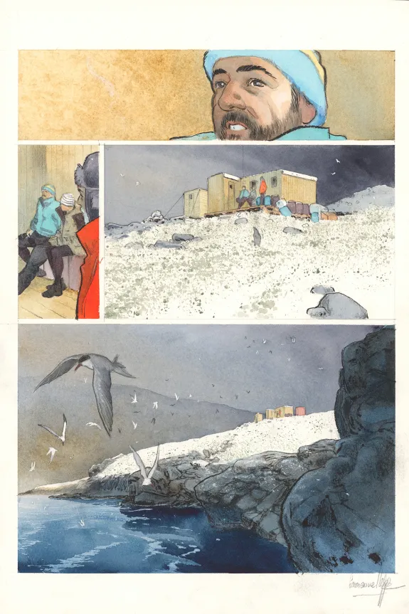 Colored original page, Danser avec le vent, Emmanuel Lepage
