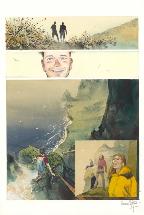 Colored original page, Danser avec le vent, Emmanuel Lepage
