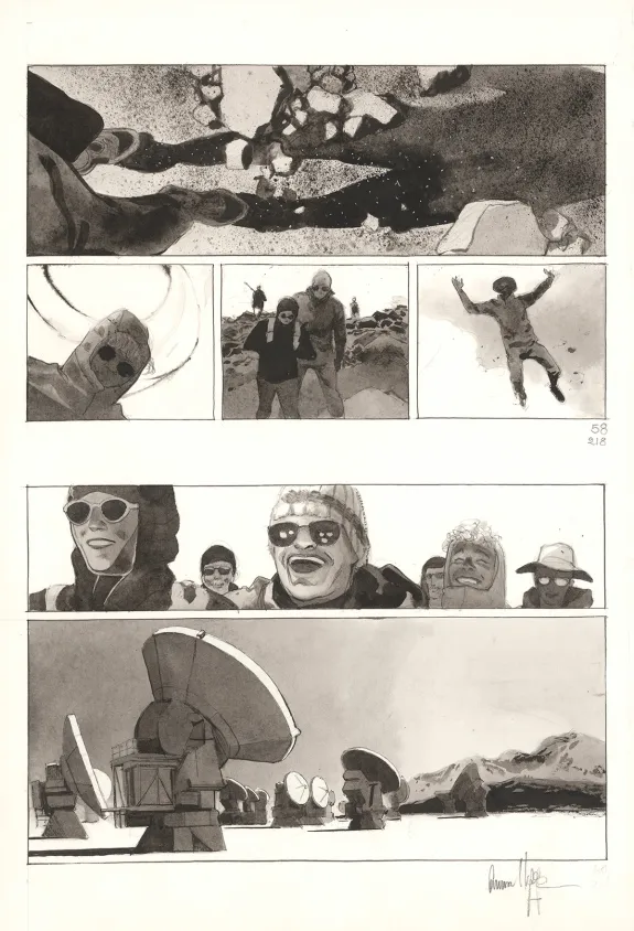Planche noir et blanc, Au pied des étoiles, Emmanuel Lepage