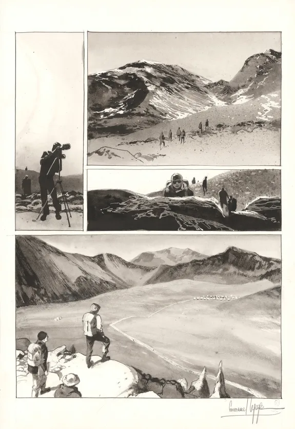 Planche noir et blanc, Au pied des étoiles, Emmanuel Lepage