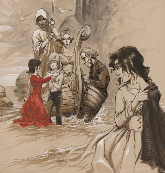 Colored illustration, Sambre, La Mer vue du Purgatoire... (T.6),  Yslaire