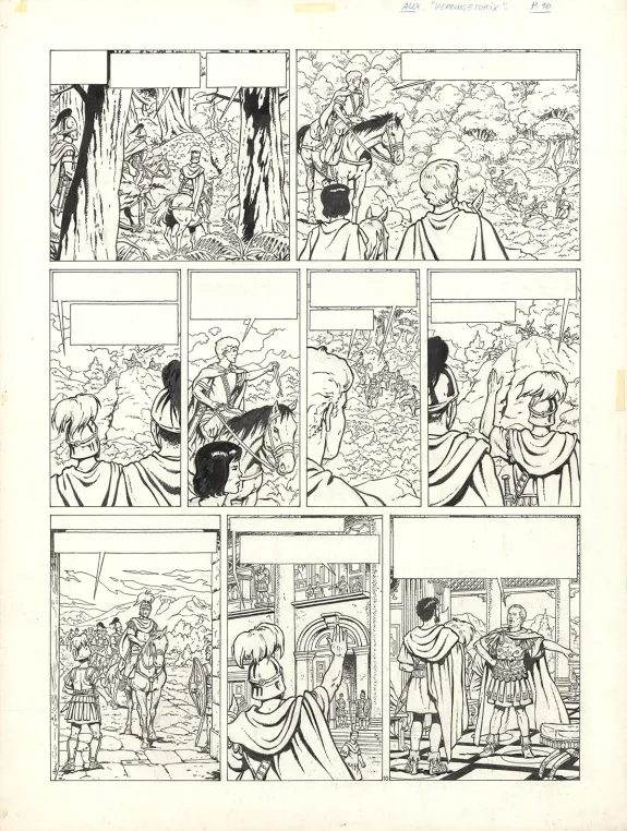 Black and white original page, Alix, Vercingétorix (T.18), Jacques Martin