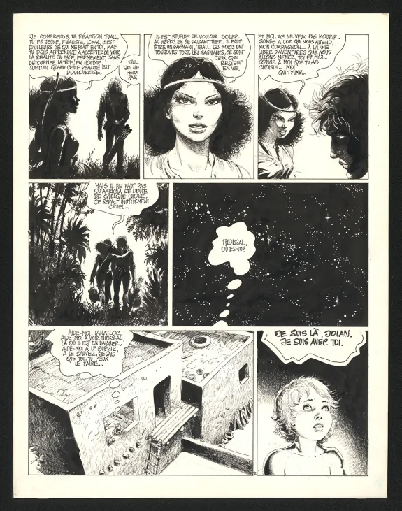 Planche noir et blanc, Thorgal, Les Yeux de Tanatloc (T.11), Grzegorz Rosinski