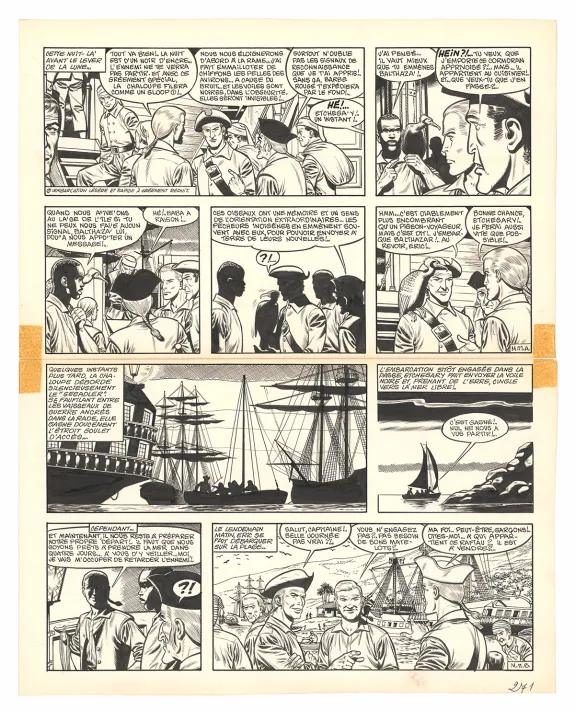 Planche noir et blanc, Barbe-Rouge, Mort ou vif (T.10), Victor Hubinon