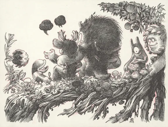 Black and white illustration, Meelo's Big Adventure, Stan Manoukian