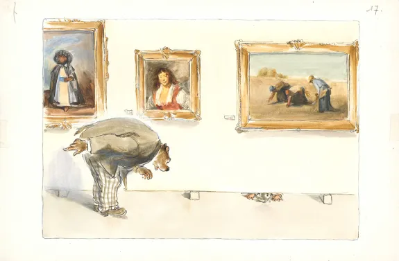 Illustration couleur, Ernest et Célestine, Ernest et Célestine au musée, Gabrielle Vincent