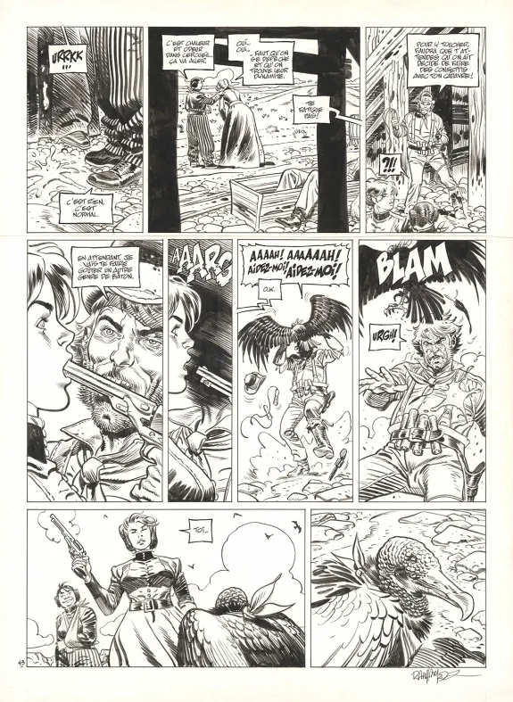 Planche noir et blanc, Undertaker, La Danse des vautours (T.2), Ralph Meyer